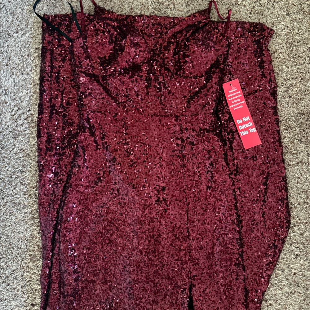 B. Smart Burgundy Sequin Dress